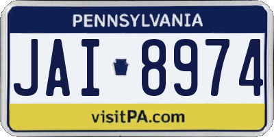 PA license plate JAI8974
