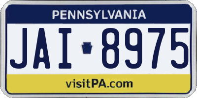 PA license plate JAI8975