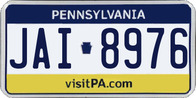 PA license plate JAI8976