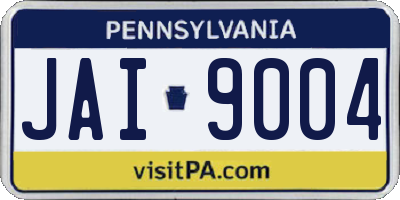 PA license plate JAI9004
