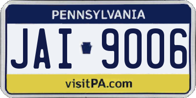 PA license plate JAI9006