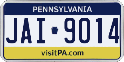 PA license plate JAI9014