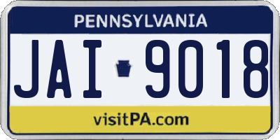 PA license plate JAI9018