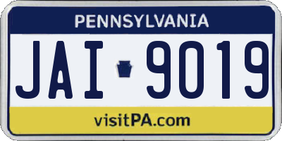 PA license plate JAI9019
