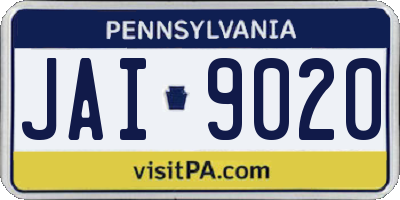 PA license plate JAI9020