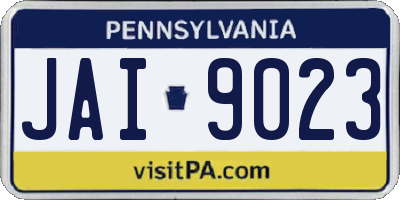 PA license plate JAI9023