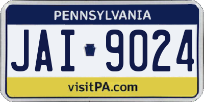 PA license plate JAI9024