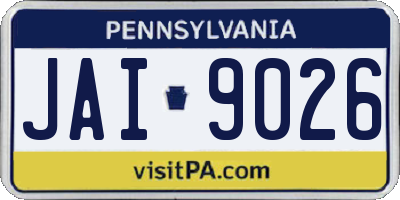 PA license plate JAI9026