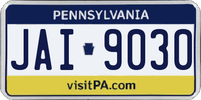 PA license plate JAI9030