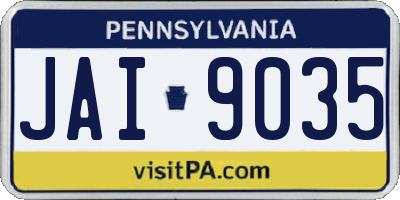 PA license plate JAI9035