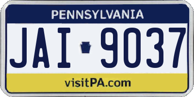 PA license plate JAI9037