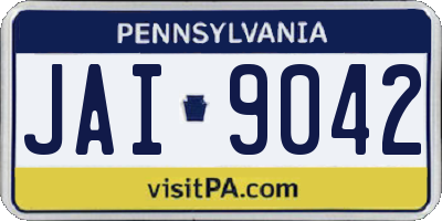 PA license plate JAI9042