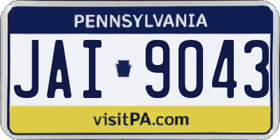 PA license plate JAI9043