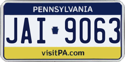 PA license plate JAI9063