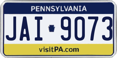 PA license plate JAI9073