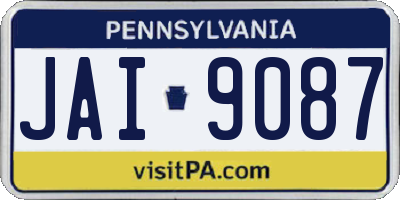 PA license plate JAI9087