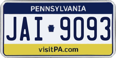PA license plate JAI9093