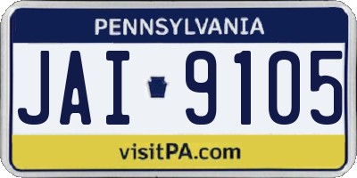 PA license plate JAI9105