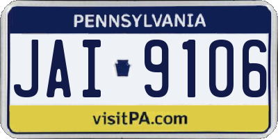 PA license plate JAI9106