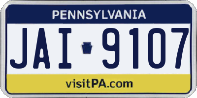 PA license plate JAI9107