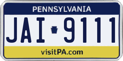 PA license plate JAI9111