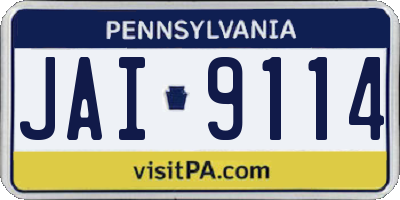 PA license plate JAI9114