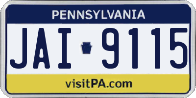PA license plate JAI9115