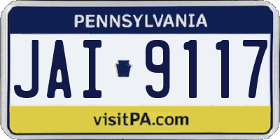 PA license plate JAI9117