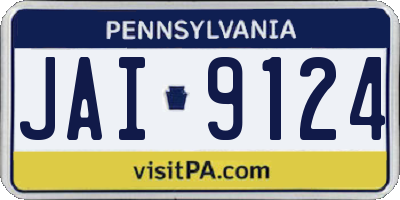PA license plate JAI9124