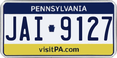 PA license plate JAI9127