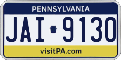 PA license plate JAI9130