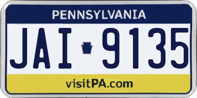 PA license plate JAI9135