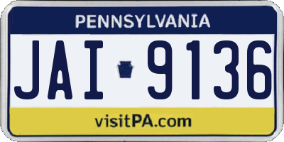 PA license plate JAI9136