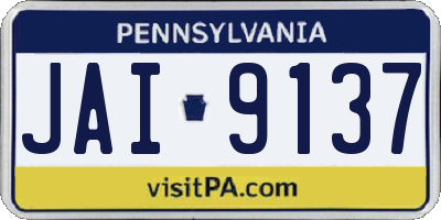 PA license plate JAI9137