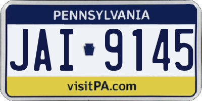 PA license plate JAI9145