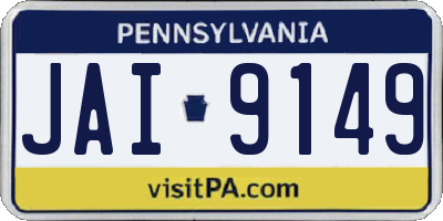 PA license plate JAI9149