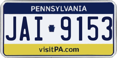 PA license plate JAI9153
