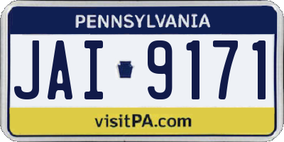 PA license plate JAI9171