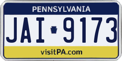 PA license plate JAI9173