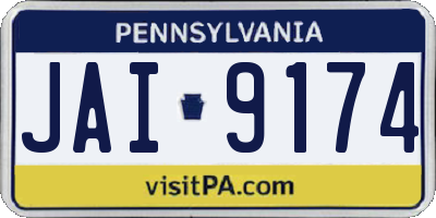 PA license plate JAI9174