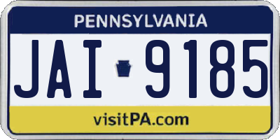 PA license plate JAI9185