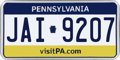 PA license plate JAI9207
