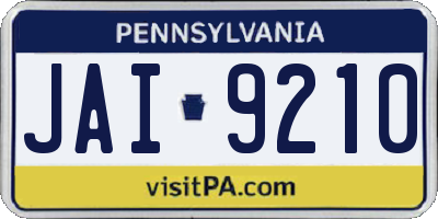 PA license plate JAI9210