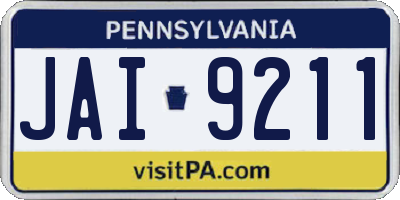 PA license plate JAI9211