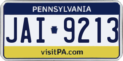 PA license plate JAI9213