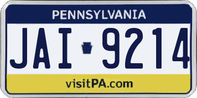 PA license plate JAI9214