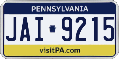 PA license plate JAI9215