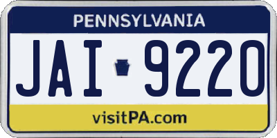 PA license plate JAI9220