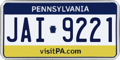 PA license plate JAI9221