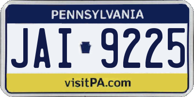 PA license plate JAI9225